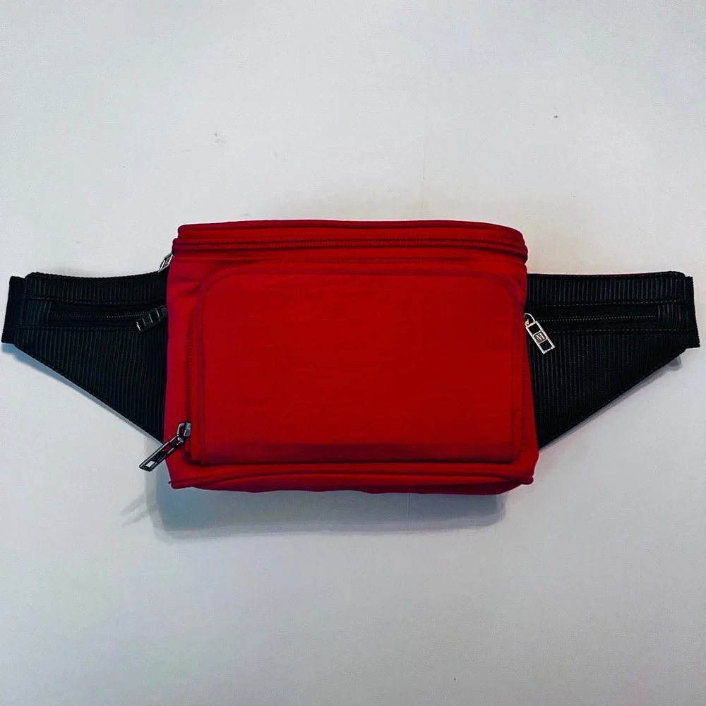 Vintage Mondo Red Fanny Pack Belt Bag Travel Hiking Festival Organizer - Picture 1 of 9